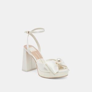 Dolce Vita Patton Heels Ivory Satin Bridal Shoes